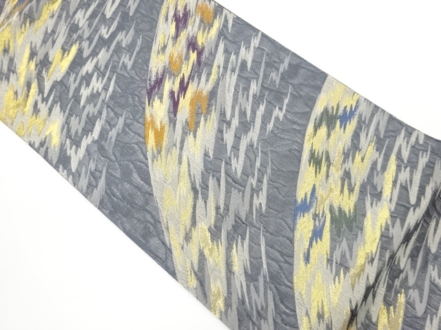 JAPANESE FUKURO OBI / GIN-TOSHI / WOVEN WAVY STRIPE